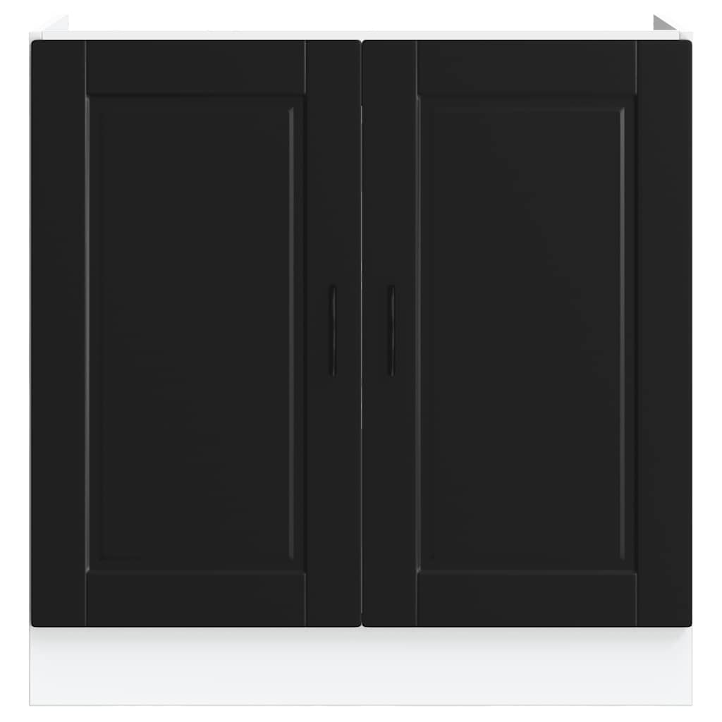 Sink Base Cabinet "Porto" Black 80x46x81.5 cm Engineered Wood