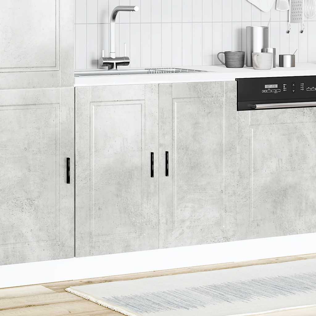 Sink Base Cabinet "Porto" Concrete Grey 80x46x81.5 cm Engineered Wood