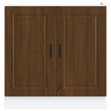 Sink Base Cabinet "Porto" Brown Oak 80x46x81.5 cm Engineered Wood