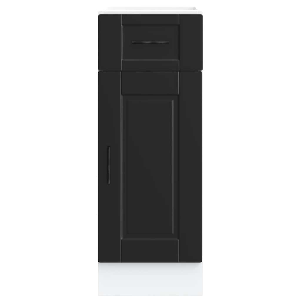 Kitchen Base Cabinet Porto Black Engineered Wood