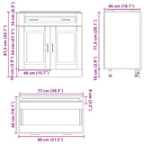 Kitchen Base Cabinet Porto Sonoma Oak Engineered Wood