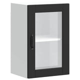 Kitchen Wall Cabinet with Glass Door Porto Black