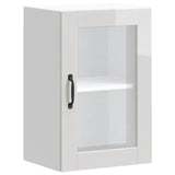 Kitchen Wall Cabinet with Glass Door Porto High Gloss White