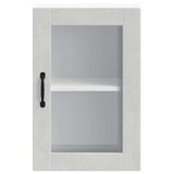 Kitchen Wall Cabinet with Glass Door Porto Concrete Grey