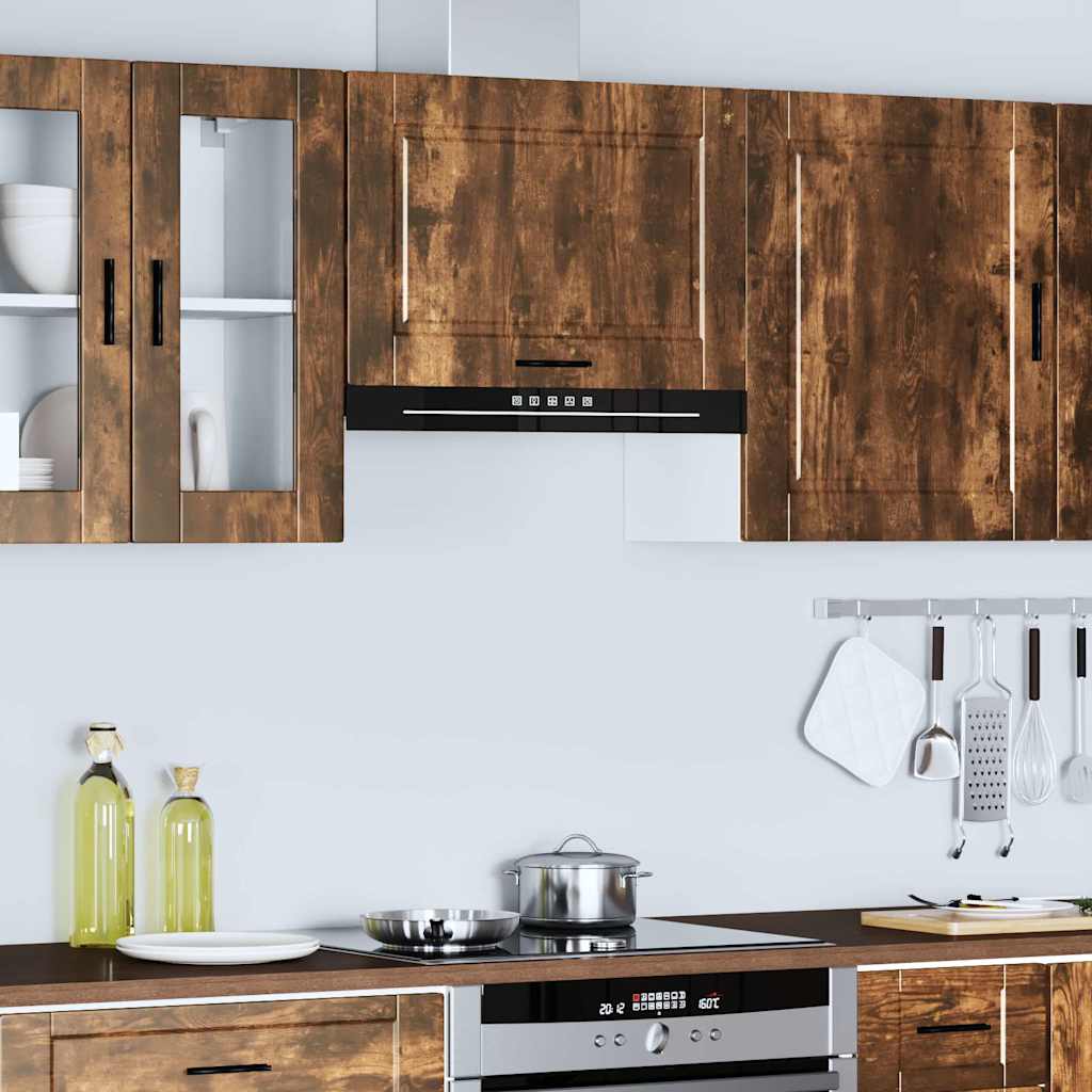 Kitchen Wall Cabinet Porto Smoked Oak Engineered Wood