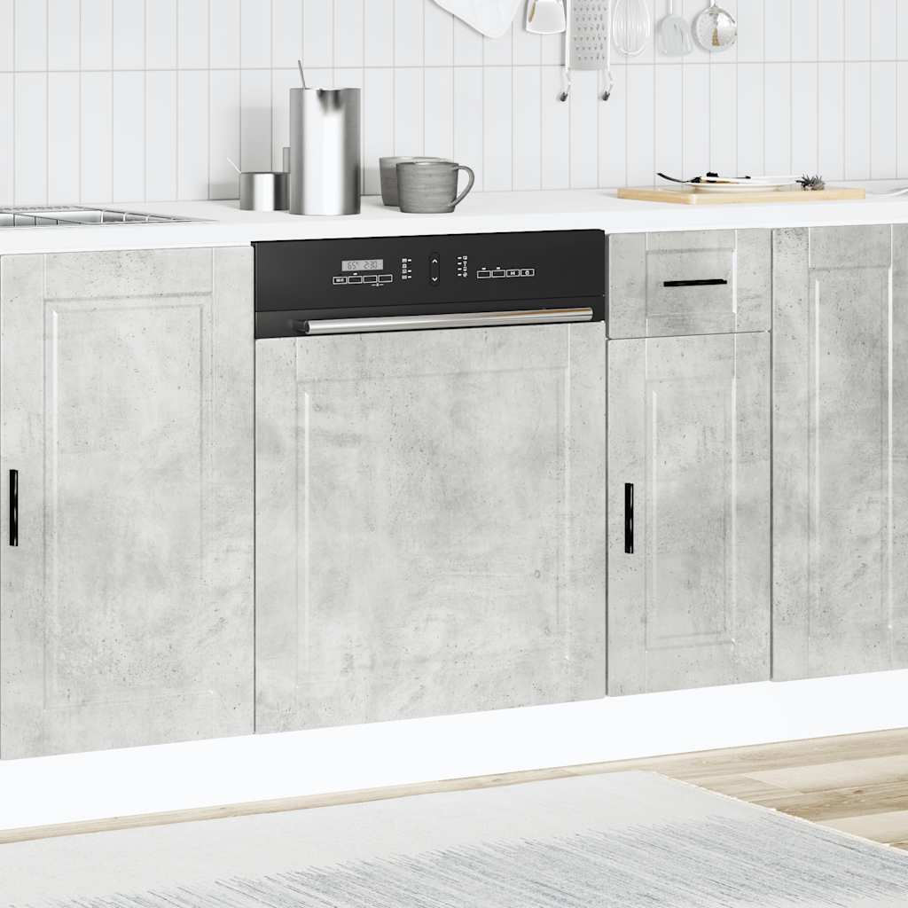 Dishwasher Panel Porto Concrete Grey 60x1.5x67 cm Engineered Wood