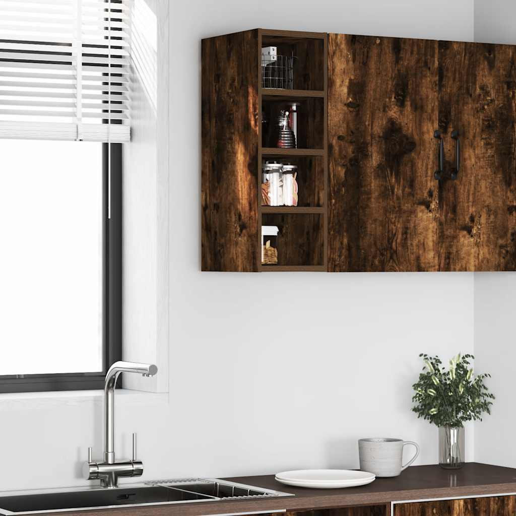 Hanging Cabinet Riga Smoked Oak 20x29.5x60 cm Engineered Wood