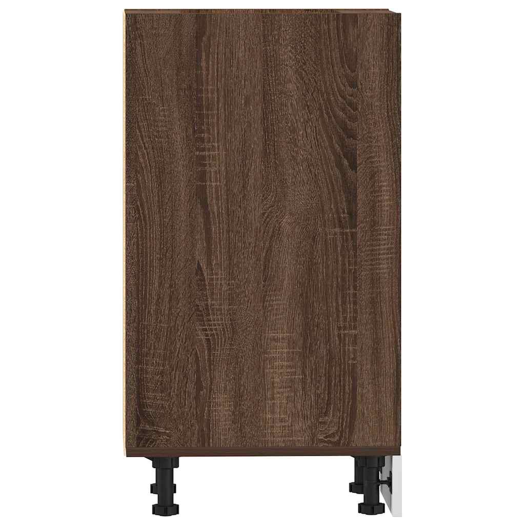 Bottom Cabinet Riga Brown Oak 30x44.5x81.5 cm Engineered Wood