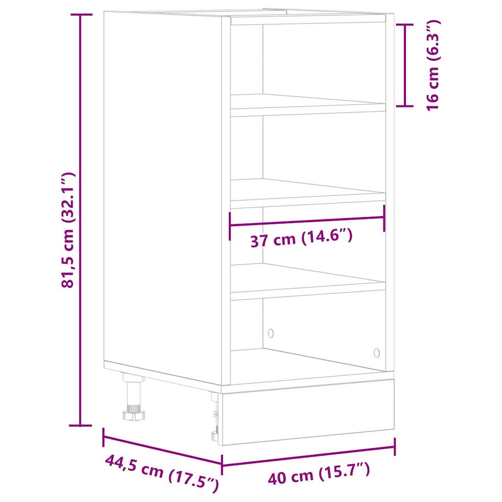 Bottom Cabinet Riga White 40x44.5x81.5 cm Engineered Wood