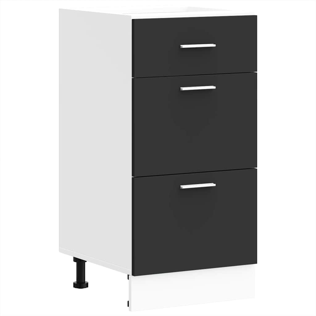 Bottom Cabinet Lyon Black 40x46x81.5 cm Engineered Wood