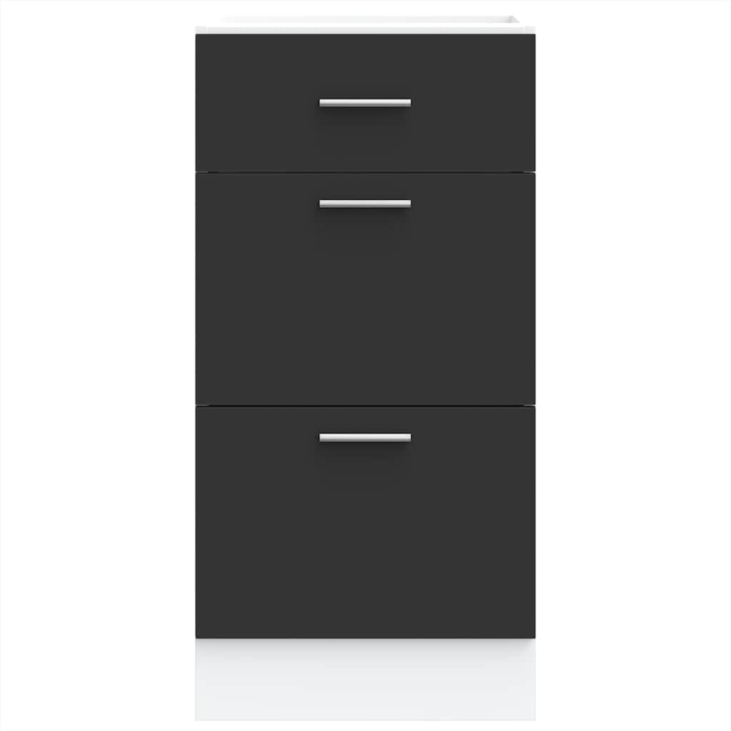 Bottom Cabinet Lyon Black 40x46x81.5 cm Engineered Wood