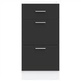 Bottom Cabinet Lyon Black 40x46x81.5 cm Engineered Wood