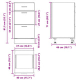 Bottom Cabinet Lyon Black 40x46x81.5 cm Engineered Wood