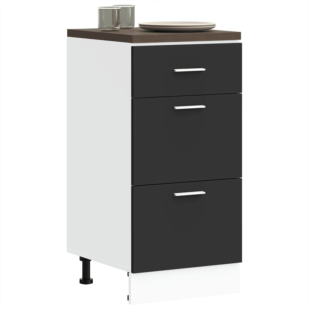 Bottom Cabinet Lyon Black 40x46x81.5 cm Engineered Wood