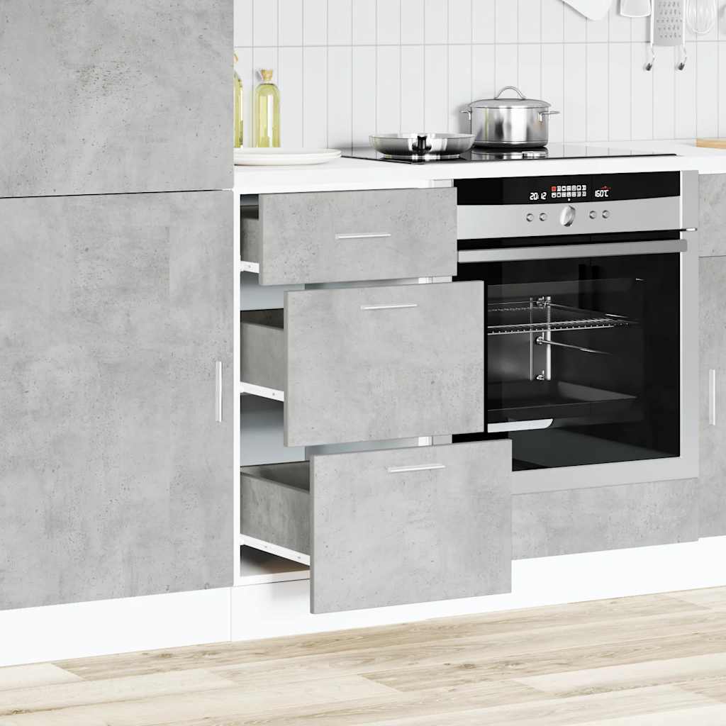 Bottom Cabinet Lyon Concrete Grey 40x46x81.5 cm Engineered Wood