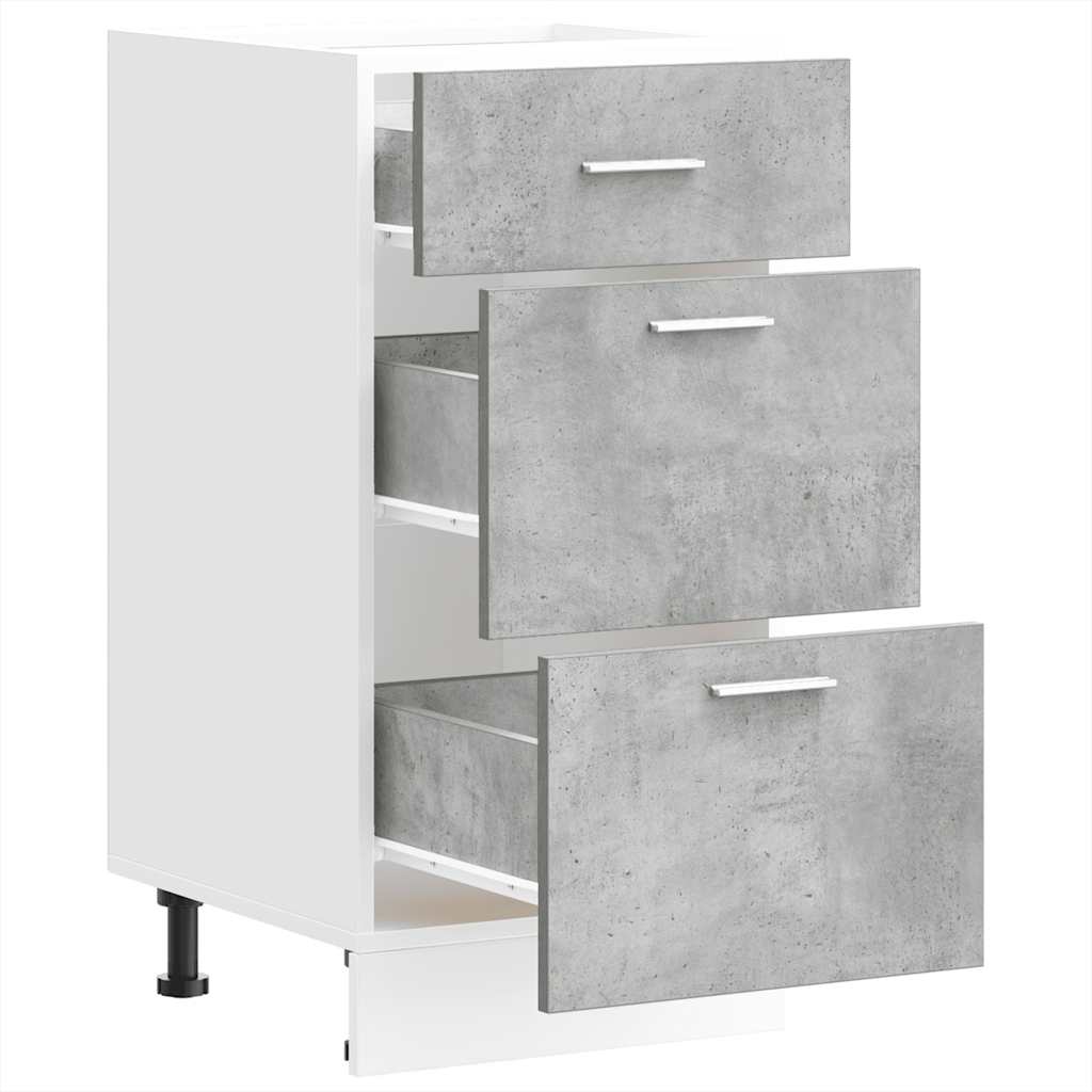 Bottom Cabinet Lyon Concrete Grey 40x46x81.5 cm Engineered Wood