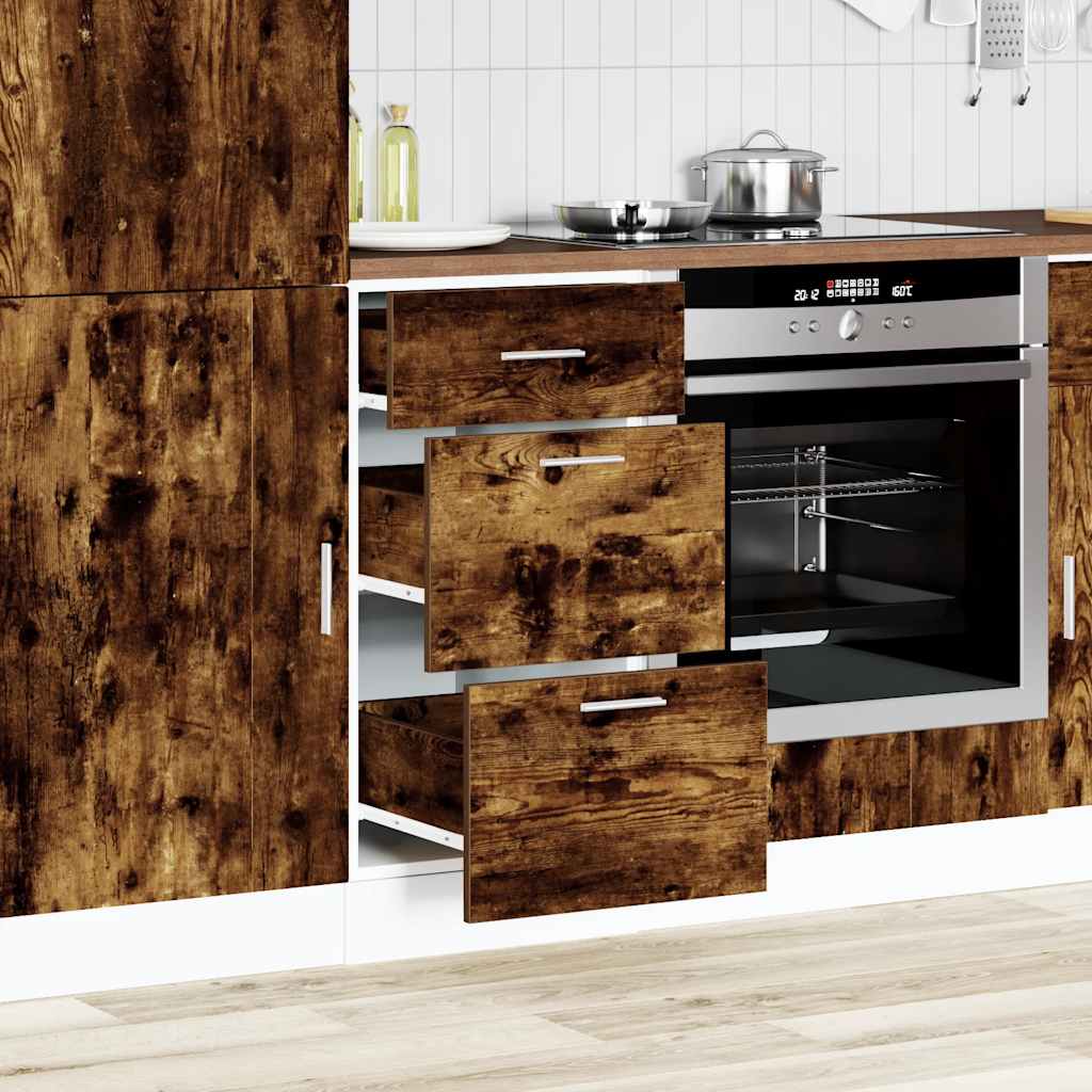 Bottom Cabinet Lyon Smoked Oak 40x46x81.5 cm Engineered Wood