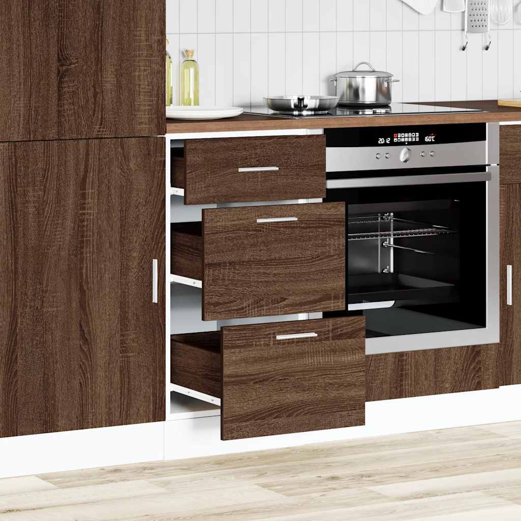 Bottom Cabinet Lyon Brown Oak 40x46x81.5 cm Engineered Wood