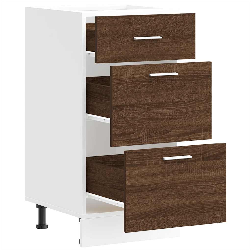 Bottom Cabinet Lyon Brown Oak 40x46x81.5 cm Engineered Wood