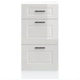 Kitchen Base Cabinet Porto High Gloss White Engineered Wood