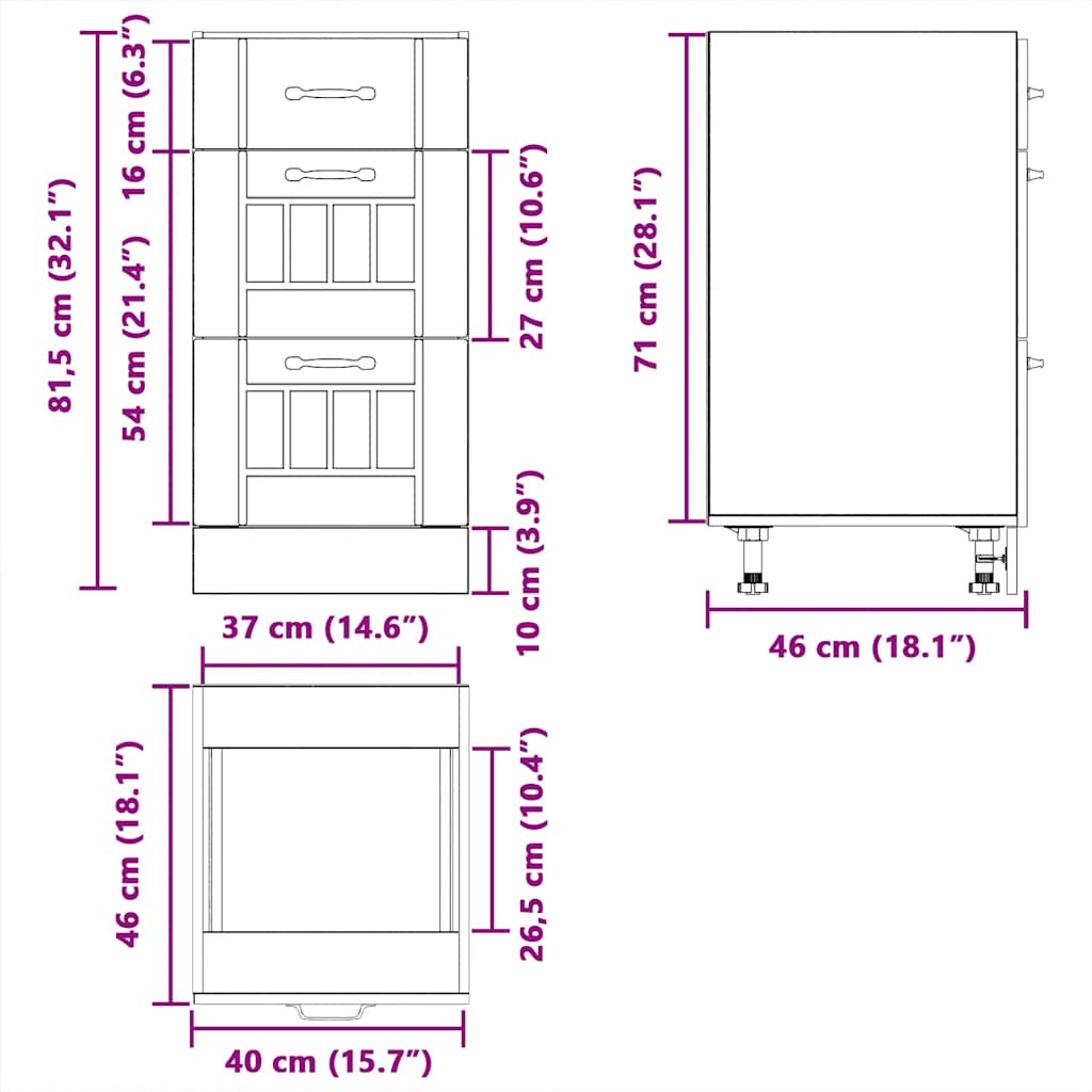 Kitchen Base Cabinet Lucca High Gloss White Engineered Wood