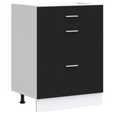 Kitchen Base Cabinet Lyon Black Engineered Wood