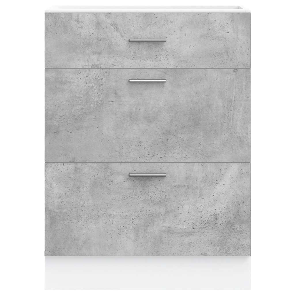 Kitchen Base Cabinet Lyon Concrete Grey Engineered Wood