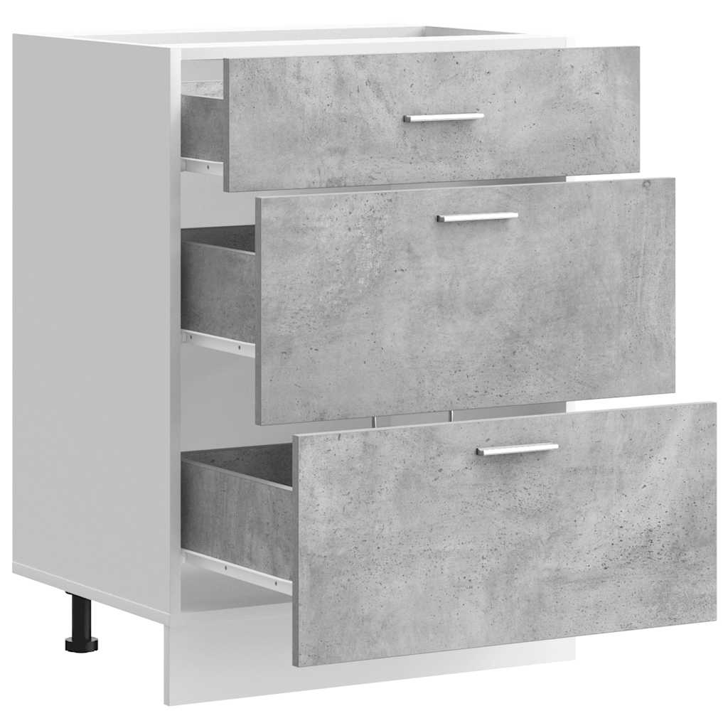 Kitchen Base Cabinet Lyon Concrete Grey Engineered Wood