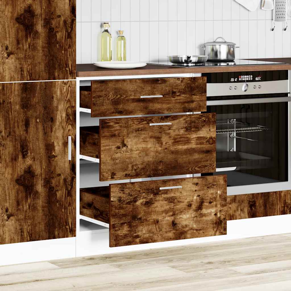 Kitchen Base Cabinet Lyon Smoked Oak Engineered Wood