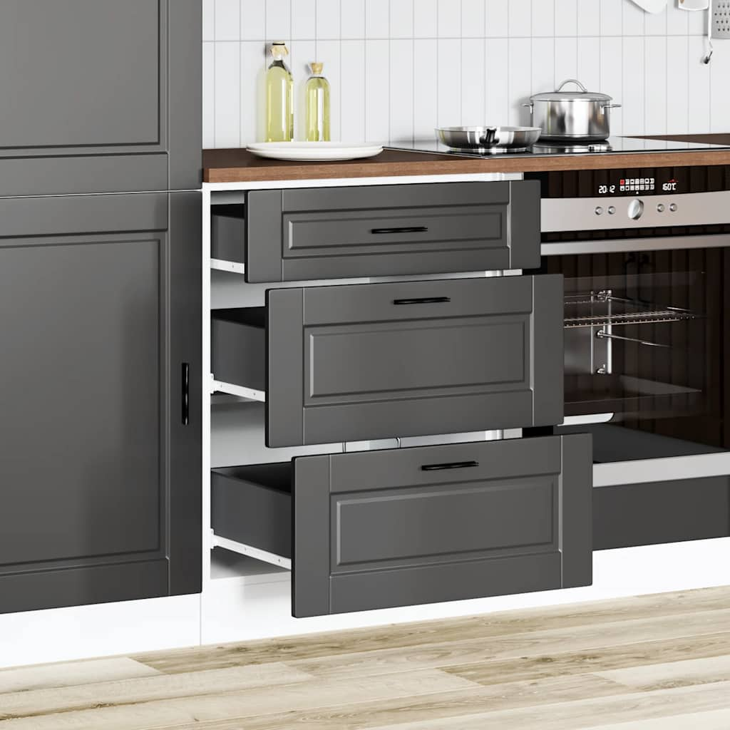 Kitchen Base Cabinet Porto Black Engineered Wood