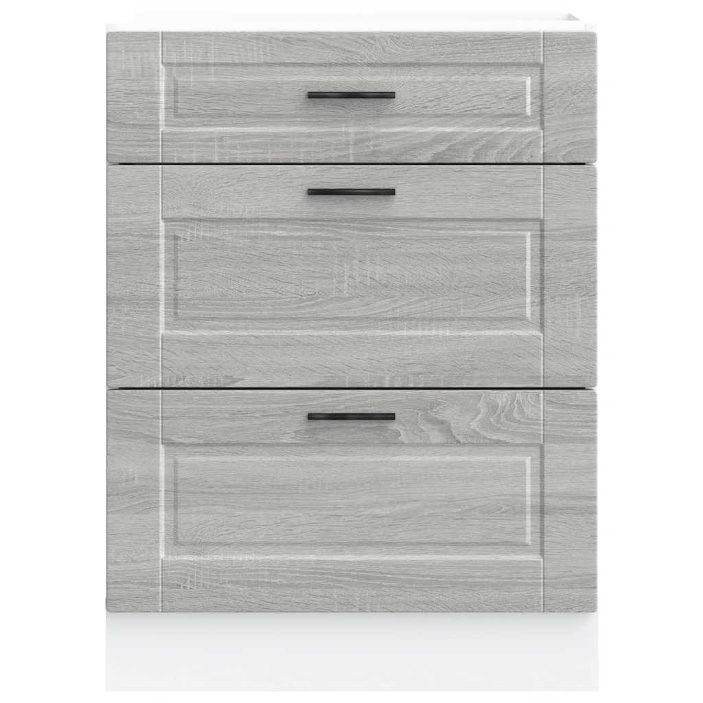 Kitchen Base Cabinet Porto Grey Sonoma Engineered Wood