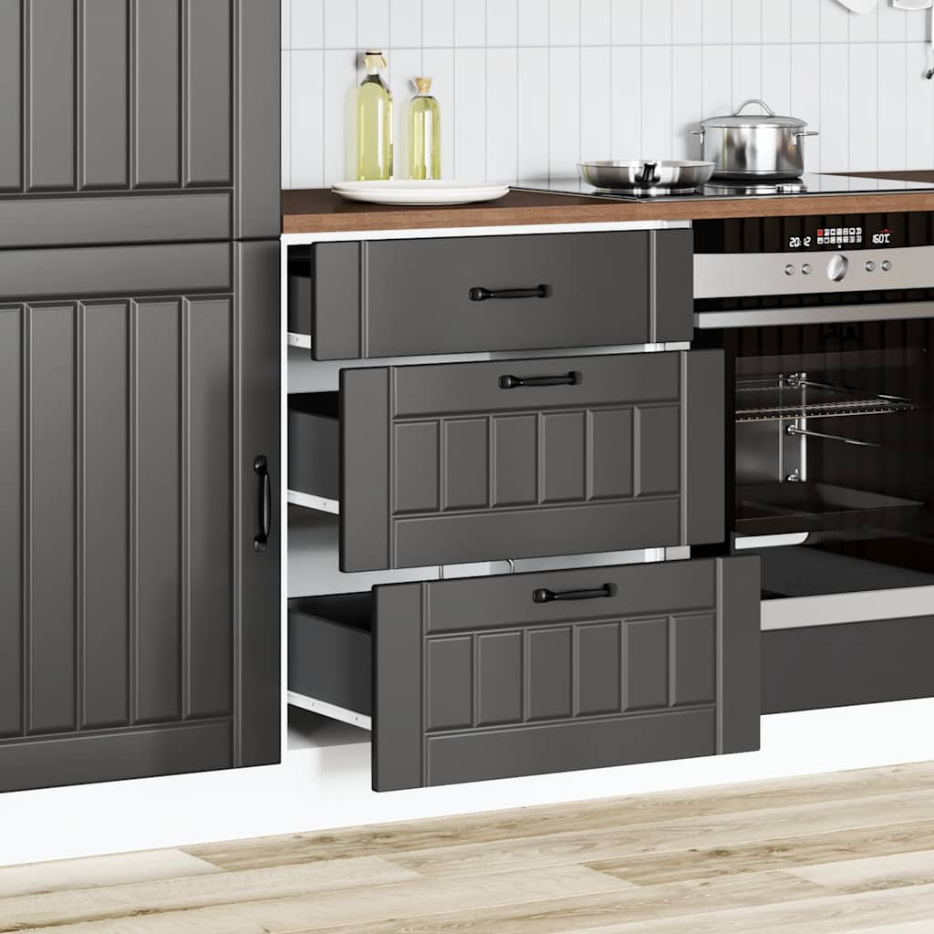 Kitchen Base Cabinet Lucca Black Engineered Wood