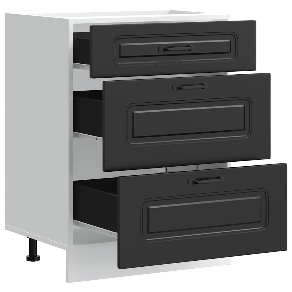 Kitchen Base Cabinet Kalmar Black Engineered Wood