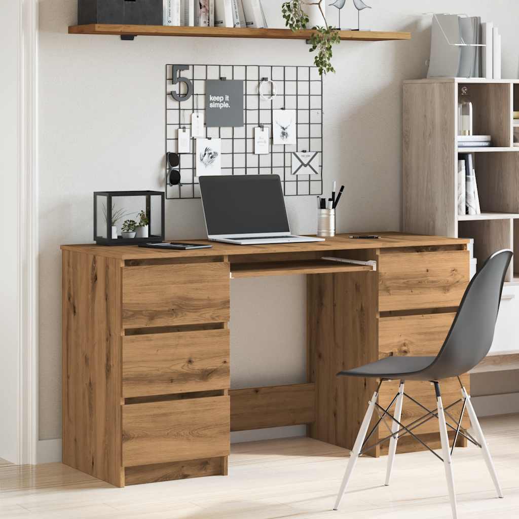 Writing Desk Artisan Oak 140x50x77 cm Engineered Wood