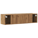 Wall Mounted TV Cabinet Artisan Oak 120x30x30 cm Engineered Wood