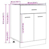 Drawer Bottom Cabinet Lyon Old Wood 60x46x81.5 cm Engineered Wood