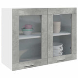 Hanging Glass Cabinet Lyon Concrete Grey 80x31x60 cm