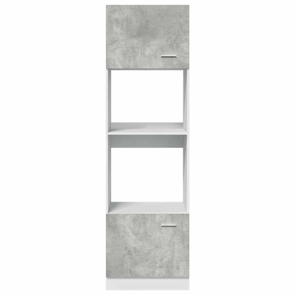 Microwave Cabinet Lyon Concrete Grey 60x57x207 cm Engineered Wood