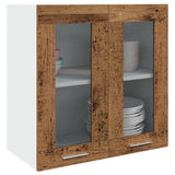 Kitchen Wall Cabinet Lyon with Glass Door Old Wood 60x31x60 cm