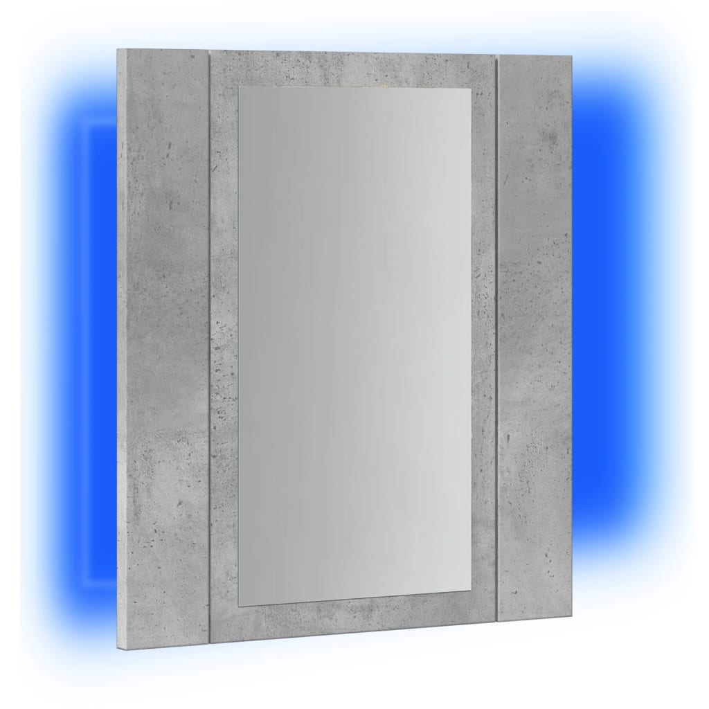 LED Bathroom Mirror Cabinet Concrete Grey 40x12x45 cm Engineered Wood