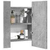 LED Bathroom Mirror Cabinet Concrete Grey 40x12x45 cm Engineered Wood