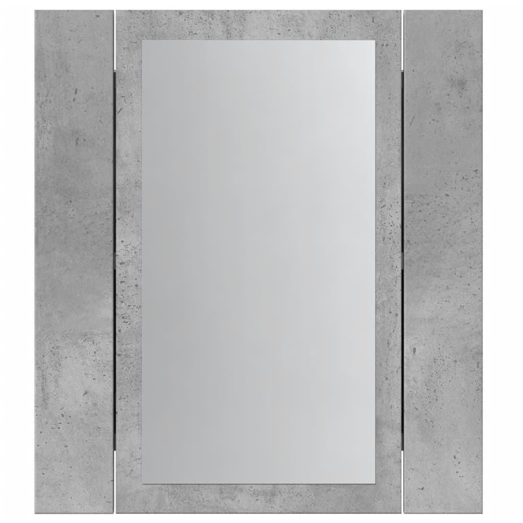 LED Bathroom Mirror Cabinet Concrete Grey 40x12x45 cm Engineered Wood