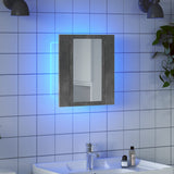 LED Bathroom Mirror Cabinet Concrete Grey 40x12x45 cm Engineered Wood