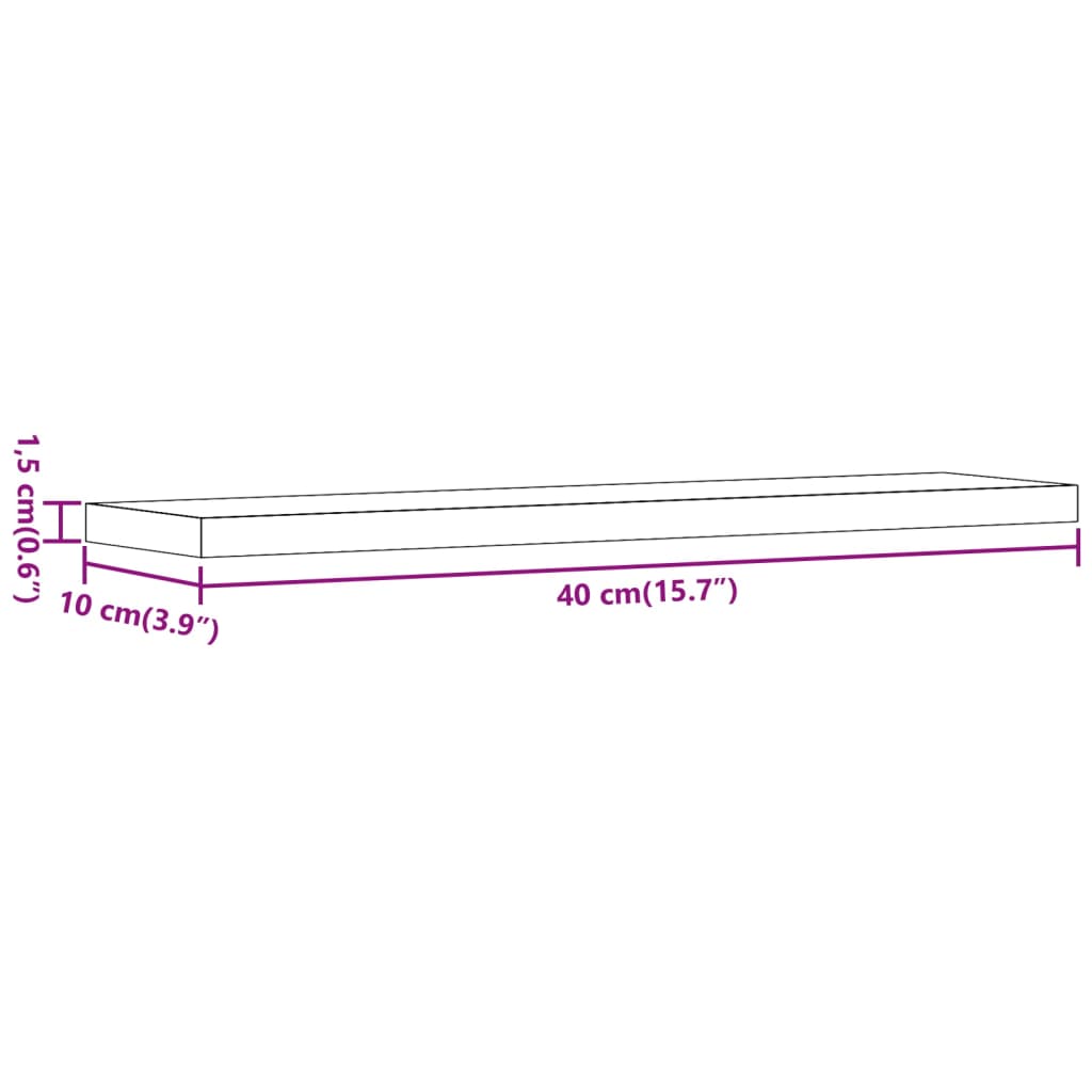 Wall Shelves 4 pcs Old Wood 40x10x1.5 cm Engineered Wood