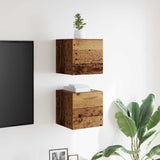 Wall Mounted TV Cabinet 2 pcs Old Wood 30.5x30x30 cm