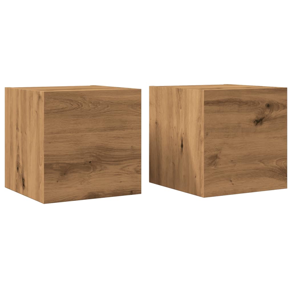 Wall Mounted TV Cabinet 2 pcs Artisan Oak 30.5x30x30 cm