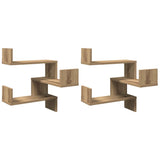 Wall Corner Shelves 2 pcs Artisan Oak 40x40x49.5 cm Engineered Wood