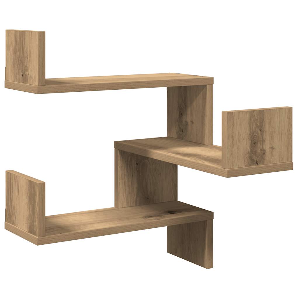 Wall Corner Shelves 2 pcs Artisan Oak 40x40x49.5 cm Engineered Wood