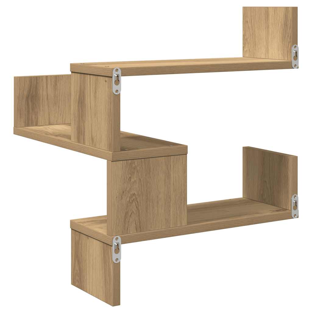 Wall Corner Shelves 2 pcs Artisan Oak 40x40x49.5 cm Engineered Wood