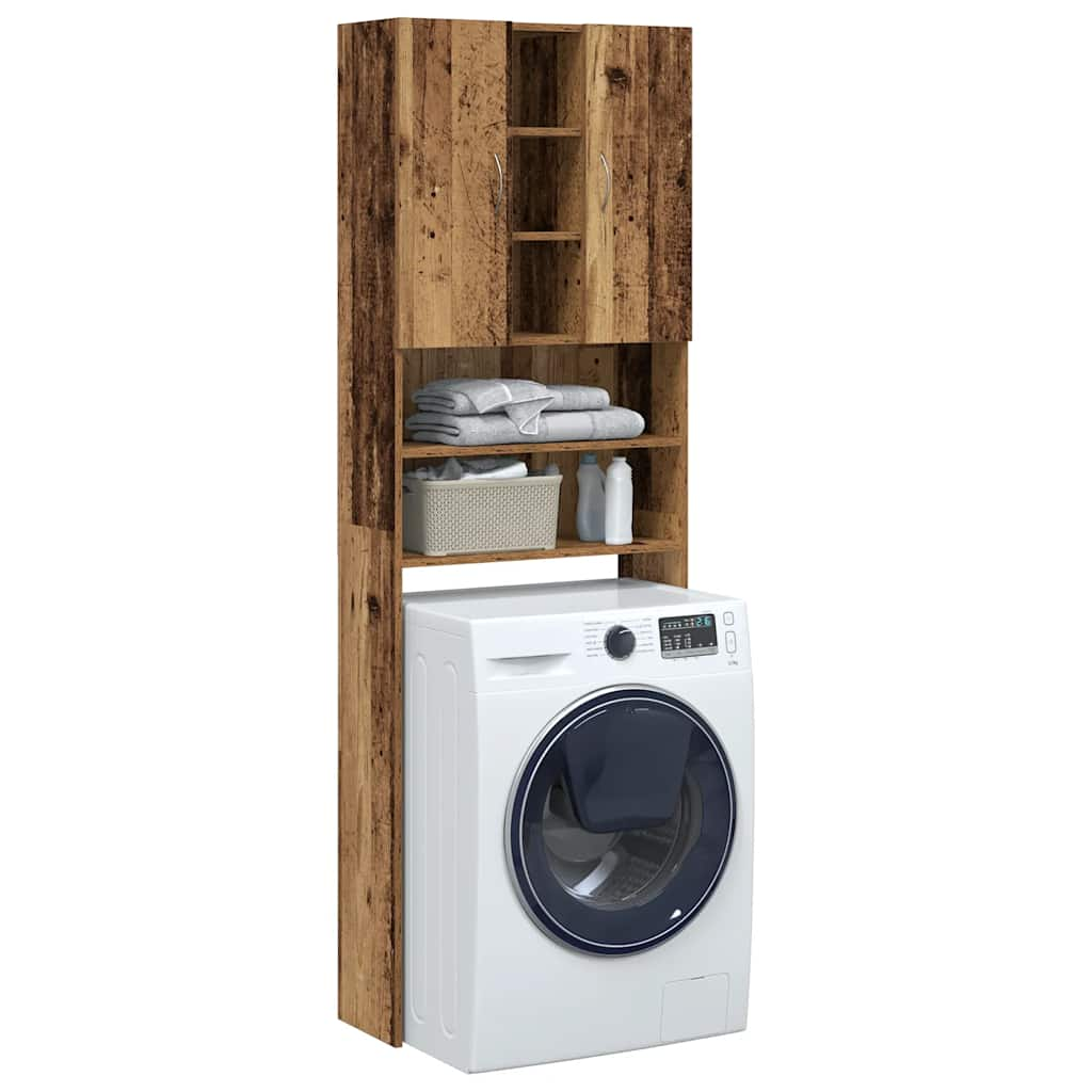 Washing Machine Cabinet Old Wood 64x25.5x190 cm